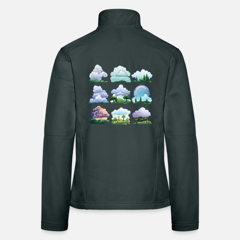 Ensemble de dessins animés Cloudscapes Veste en tissu softshell Femme