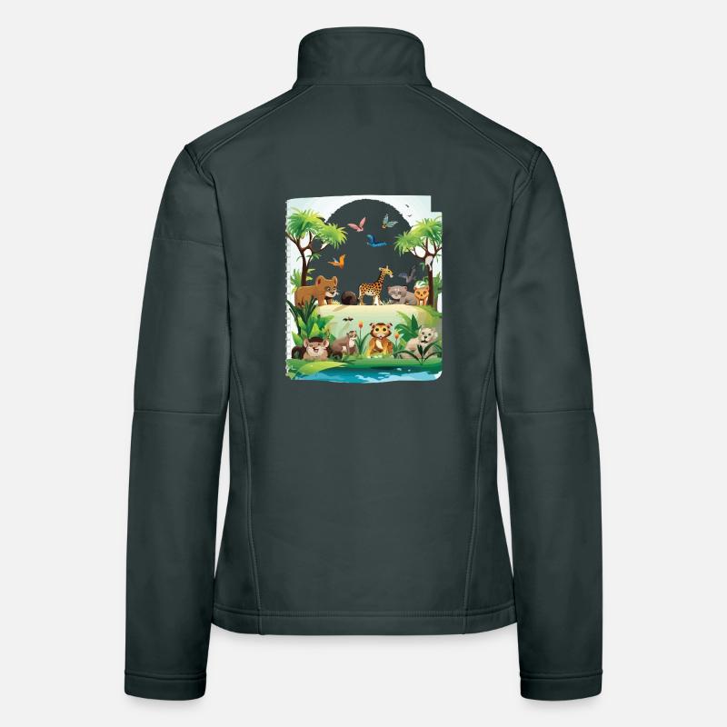 Parade de la faune sauvage Veste en tissu softshell Femme