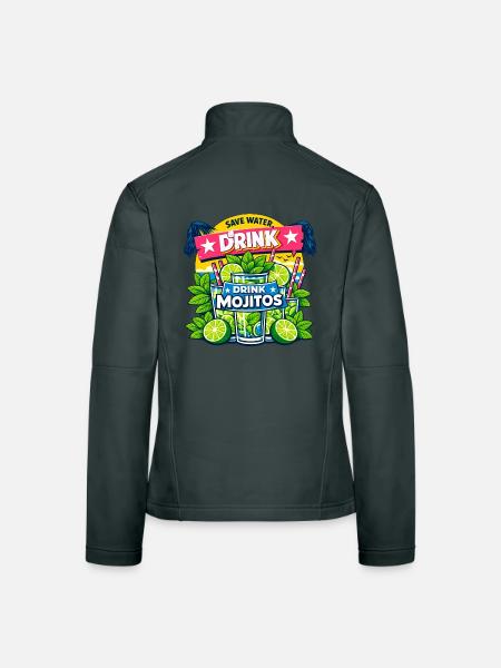 Sauvez l'eau, buvez Mojitos - Veste en tissu softshell Femme - rouge - Dos