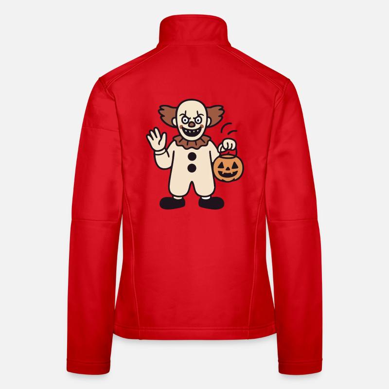 Halloween-Clown mit Kürbiseimer Frauen Softshelljacke