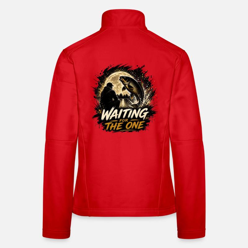 Wartet auf das Design des Einen Karpfenfischmonds Frauen Softshelljacke