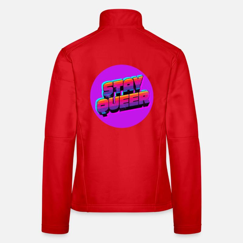 Reste queer rétro néon Veste en tissu softshell Femme