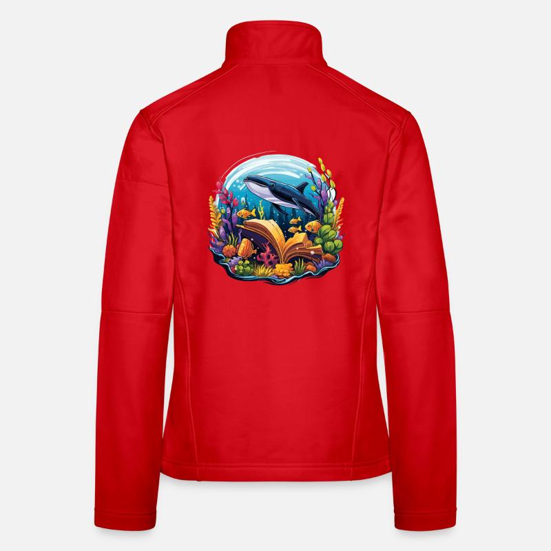 Unterwasserbuchparadies mit Wal Frauen Softshelljacke