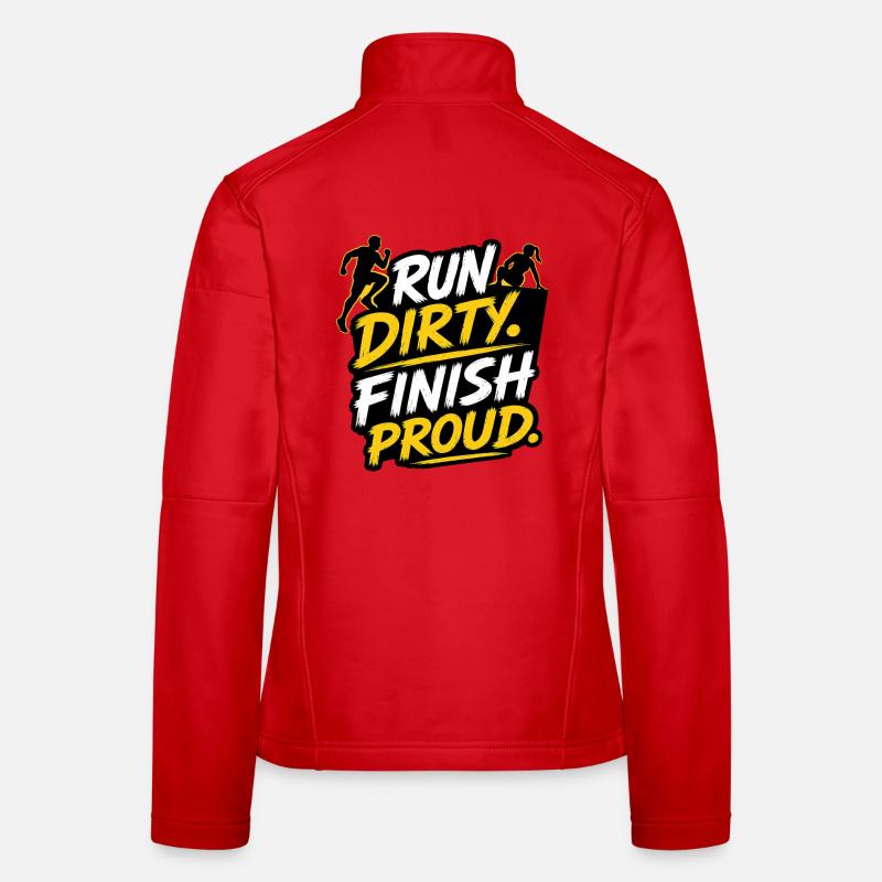 Run Dirty Finish Proud OCR Runner Design - Women's Softshell Jacket - red