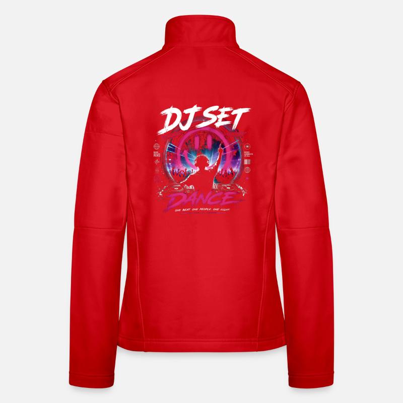 DJ Set Danse Soirée néon Disco Disco Disco, Boîte à boîtes Veste en tissu softshell Femme