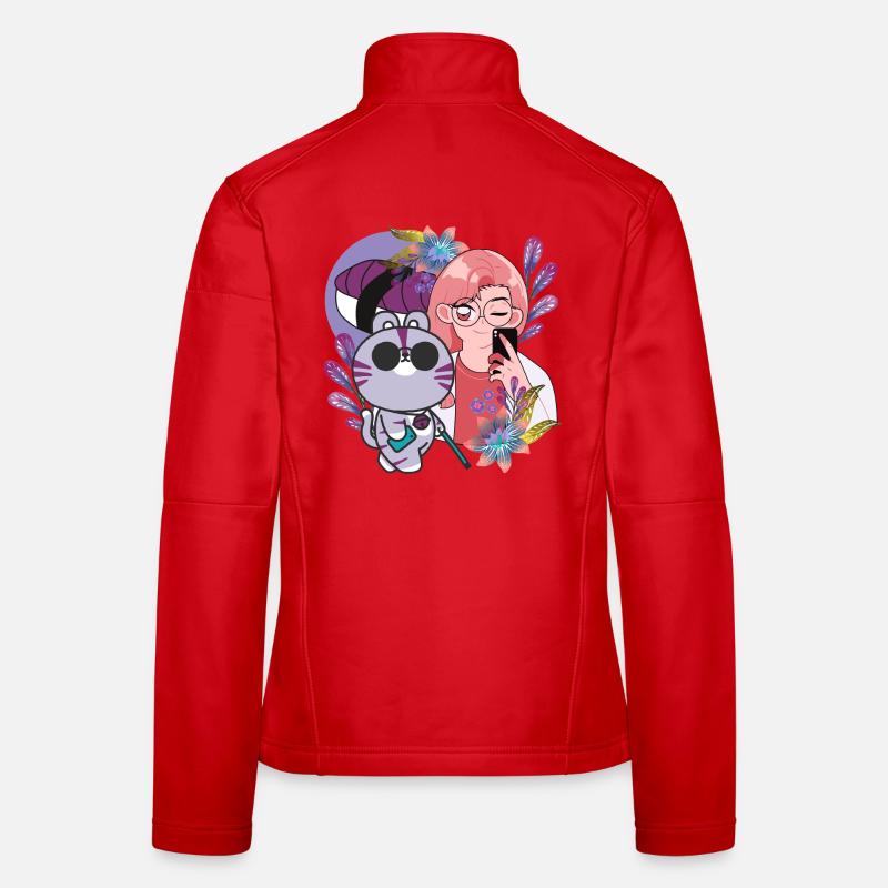 Kawaii-Selfie & Sehbehinderte Katze Frauen Softshelljacke