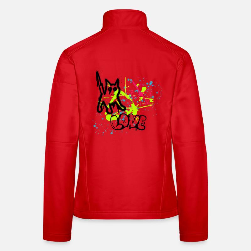 Neon Graffiti Splatter Muster Frauen Softshelljacke