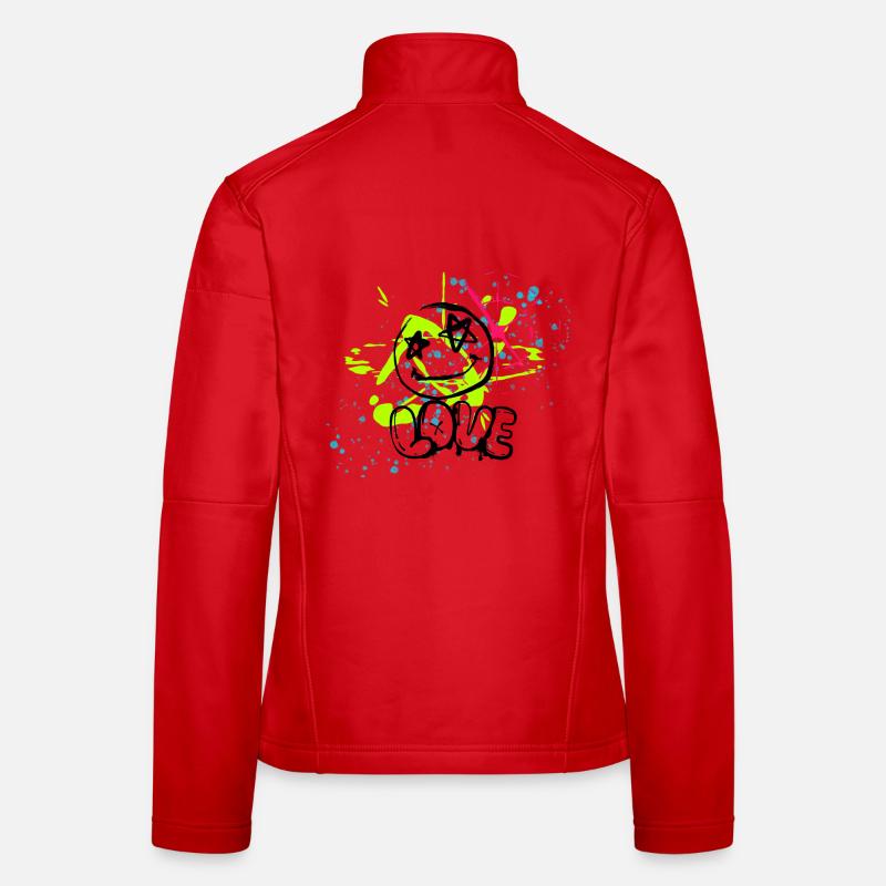 Chaos de néons et éclaboussures Veste en tissu softshell Femme
