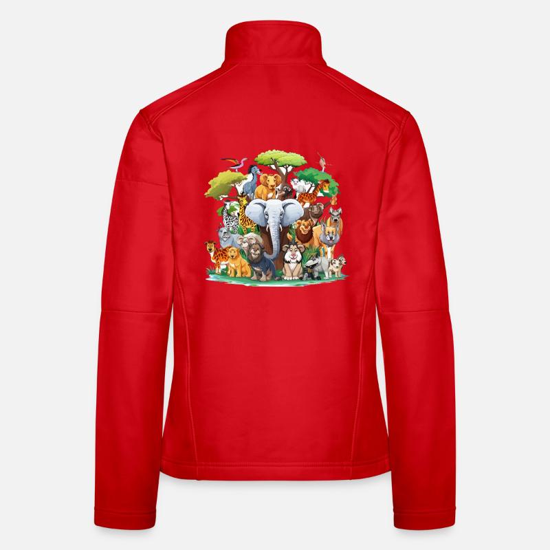 Forest Animals Collage Women's Softshell Jacket