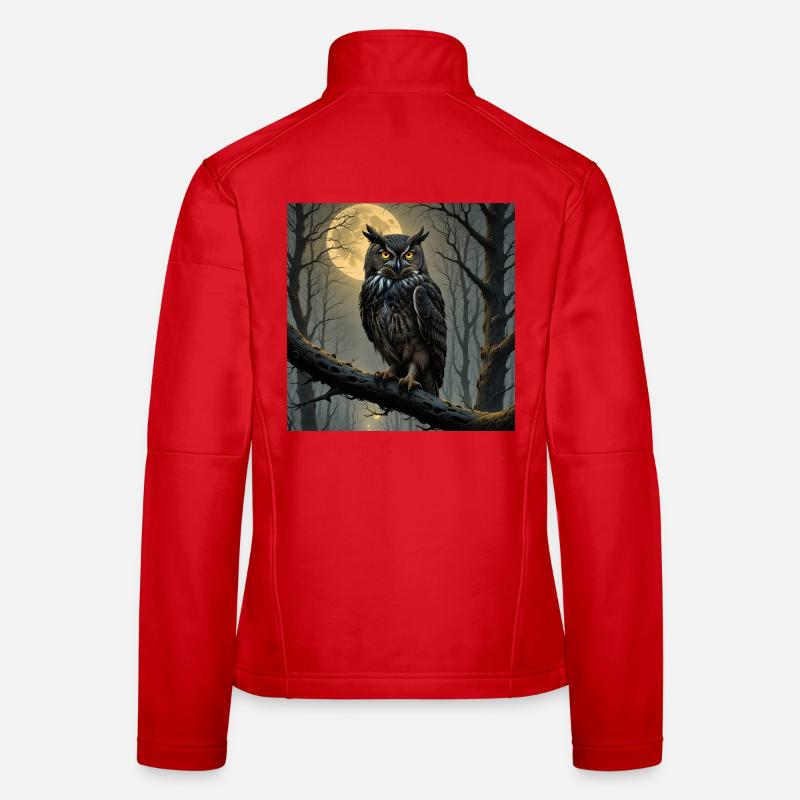 Nächtlicher Uhu im Mondwald Frauen Softshelljacke