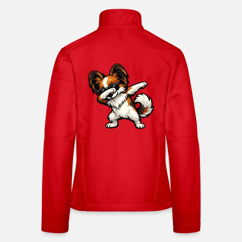 Dabbing Butterfly Dog Women's Softshell Jacket