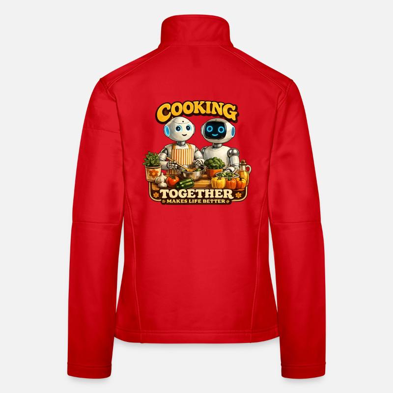Robots cook together Women's Softshell Jacket