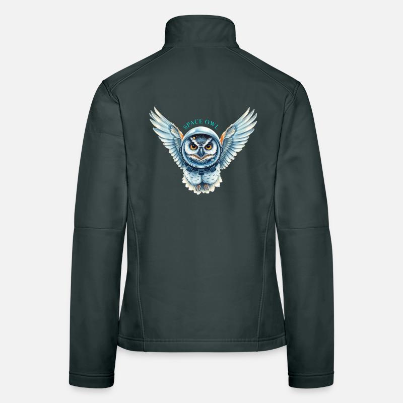 Space owl in space suit Women's Softshell Jacket