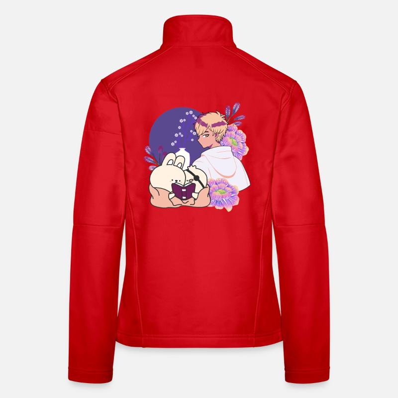 Anime Boy et Animaux avec un dessin cache-œil Veste en tissu softshell Femme