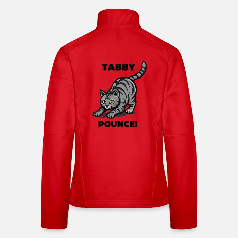 Tigerkatze Tabby springt Katzenjagd Frauen Softshelljacke