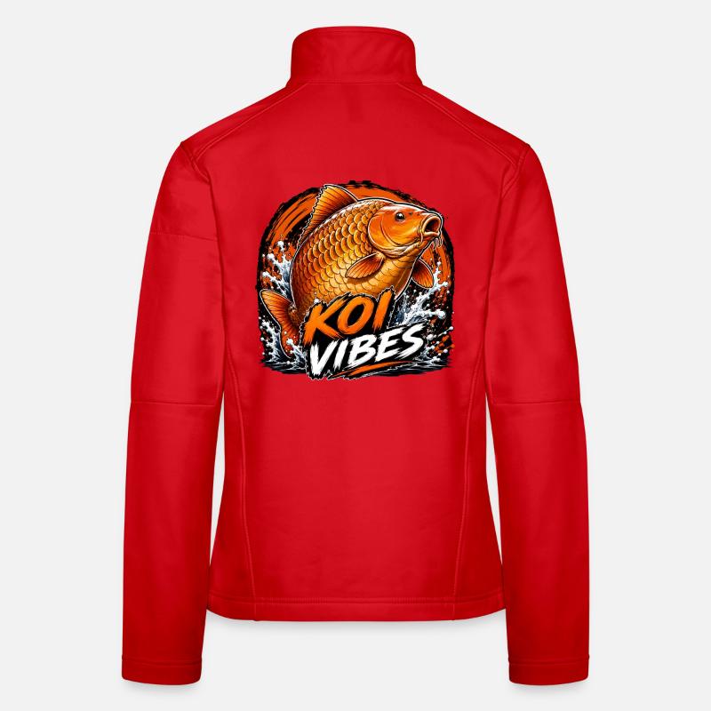 Koi Vibes Japanisches Karpfen-Kunstdesign Frauen Softshelljacke
