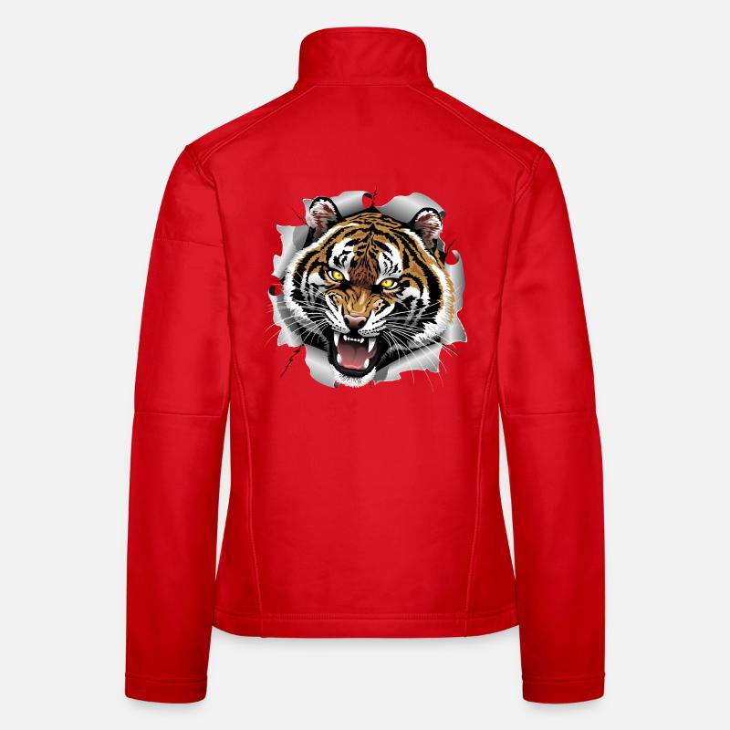 Tiger Roaring Attack Women's Softshell Jacket