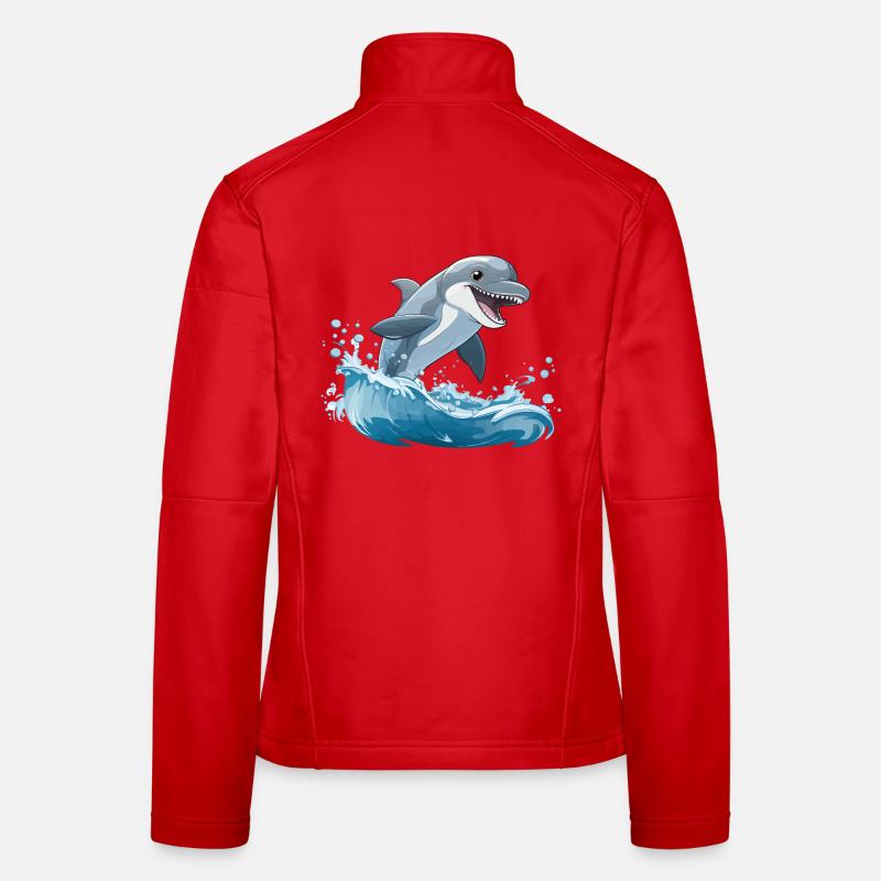 Aventure de surf de requins vagues Veste en tissu softshell Femme