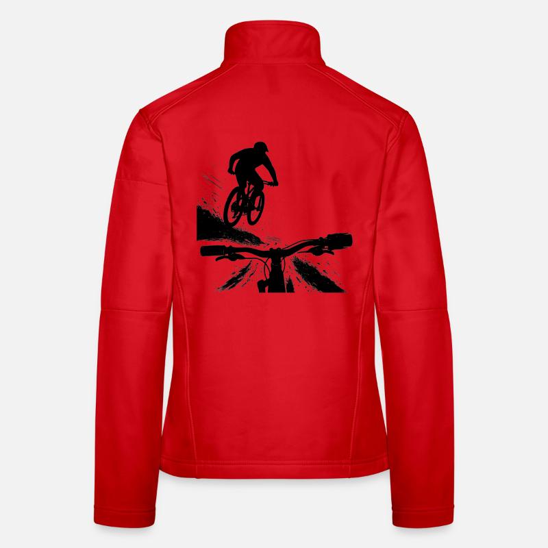 Point de vue du saut en descente en VTT - Conception de VTT Veste en tissu softshell Femme