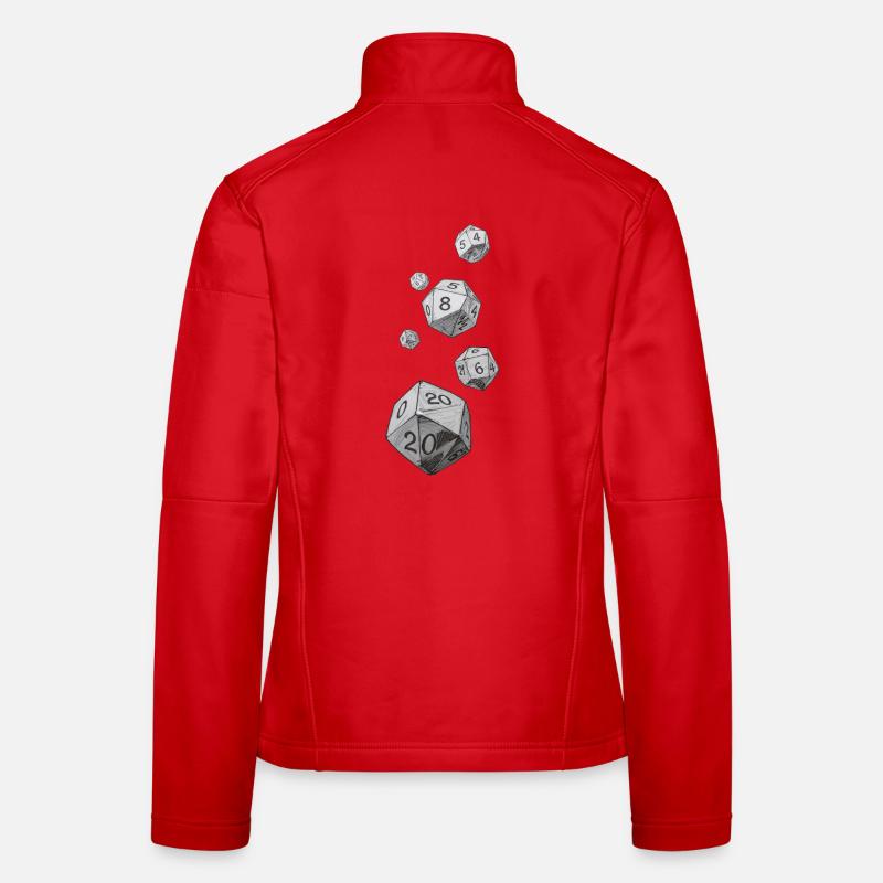 Black and White Role-Playing Dice – Falling Dice Women's Softshell Jacket