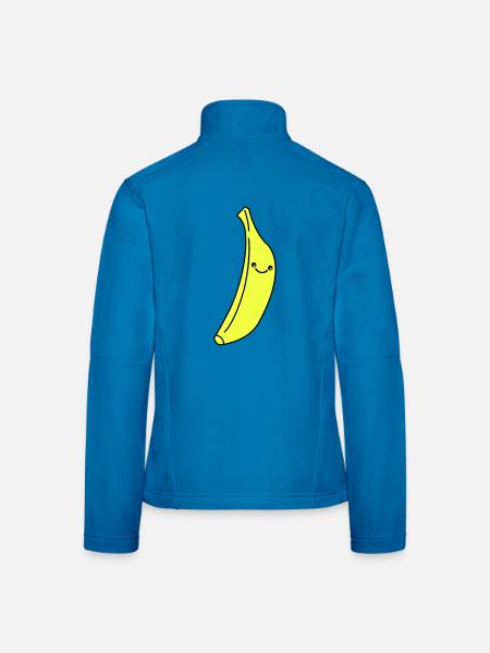 Banane Kawaii en jaune fluo - Veste en tissu softshell Femme - rouge - Dos
