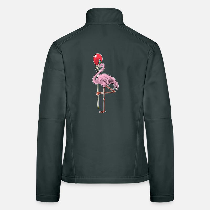 Flamingo Geburtstag Luftballon Frauen Softshelljacke