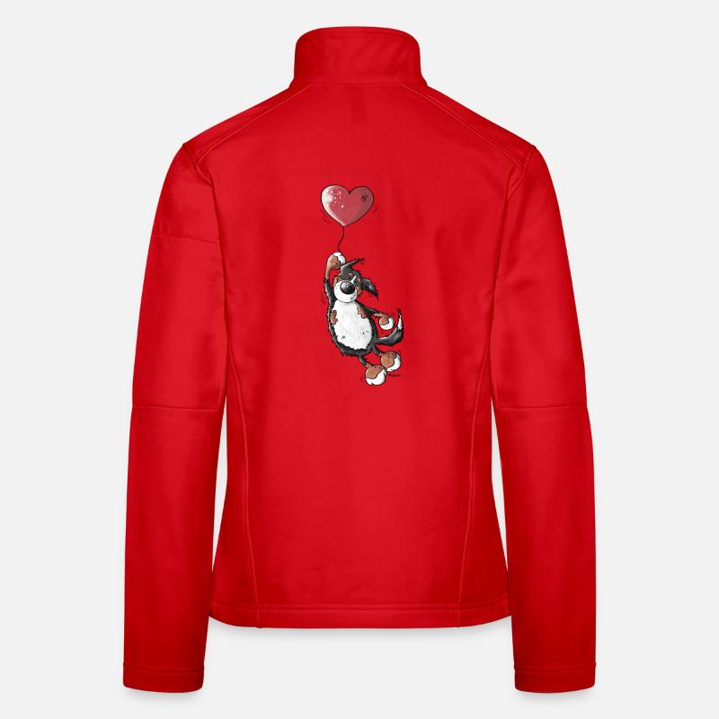 Berner Sennenhund Mit Herz - Hund - Frauen Softshelljacke - Rot