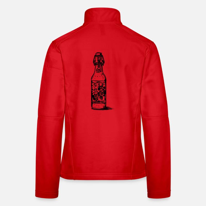 Lined beer bottle with label Women's Softshell Jacket