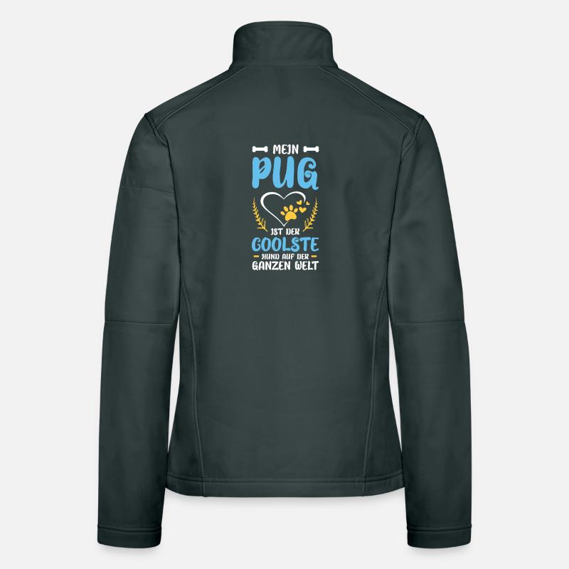 Mon carlin est le plus cool du monde Veste en tissu softshell Femme