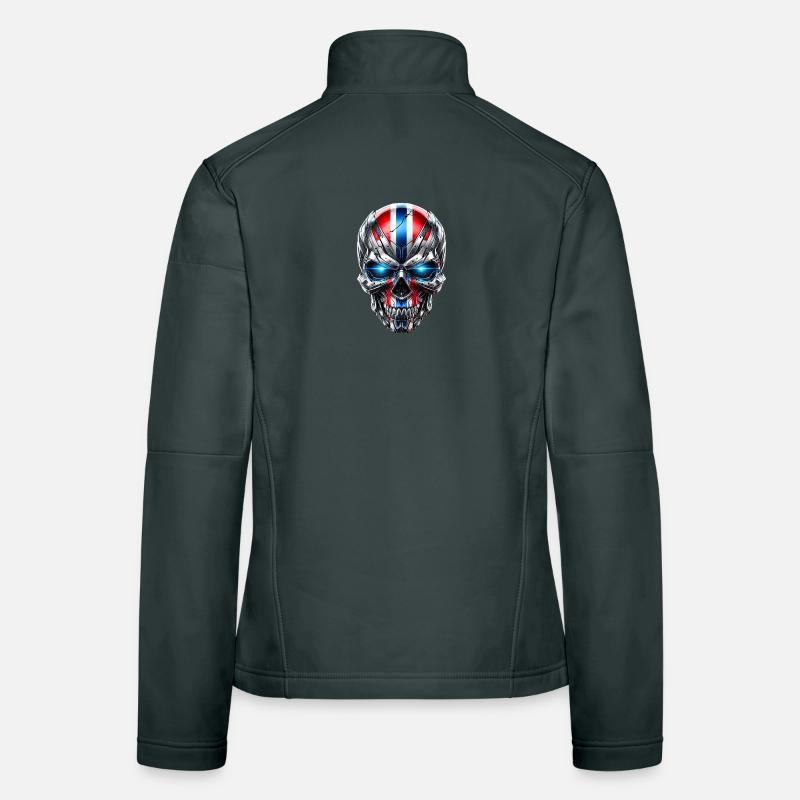 Couleurs du drapeau du Cyber Skull Veste en tissu softshell Femme