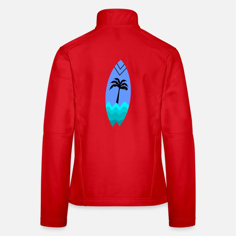 Planche Palmier Turquoise Veste en tissu softshell Femme