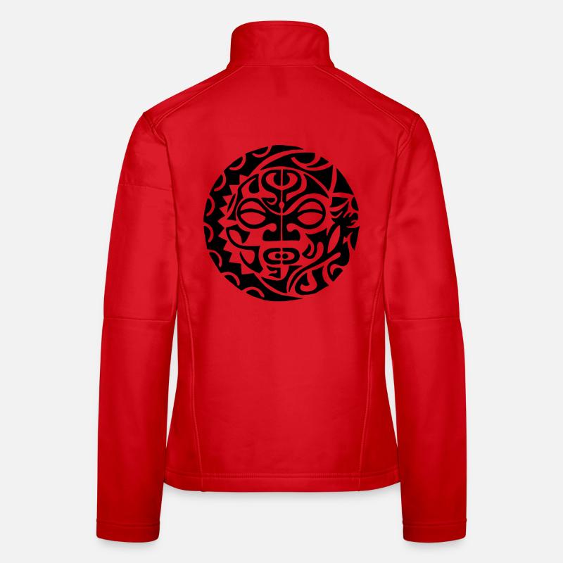 Schwarzer polynesischer Todeskopf Frauen Softshelljacke