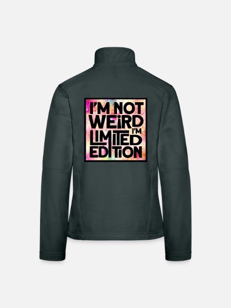 Ich bin nicht komisch, ich bin eine limitierte Auflage * - Frauen Softshelljacke - Rot - Hinten