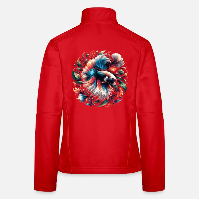 Siamesische Kampffisch, Betta splendens, Bettafan - Frauen Softshelljacke - Rot