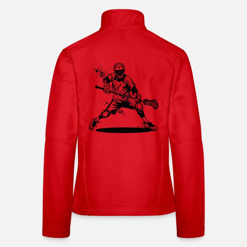 Lacrosse Player Drawing Women's Softshell Jacket