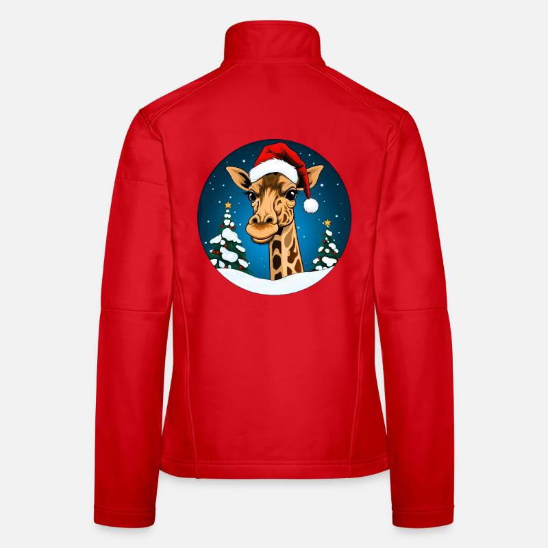 Weihnachtsmann Giraffe Frauen Softshelljacke