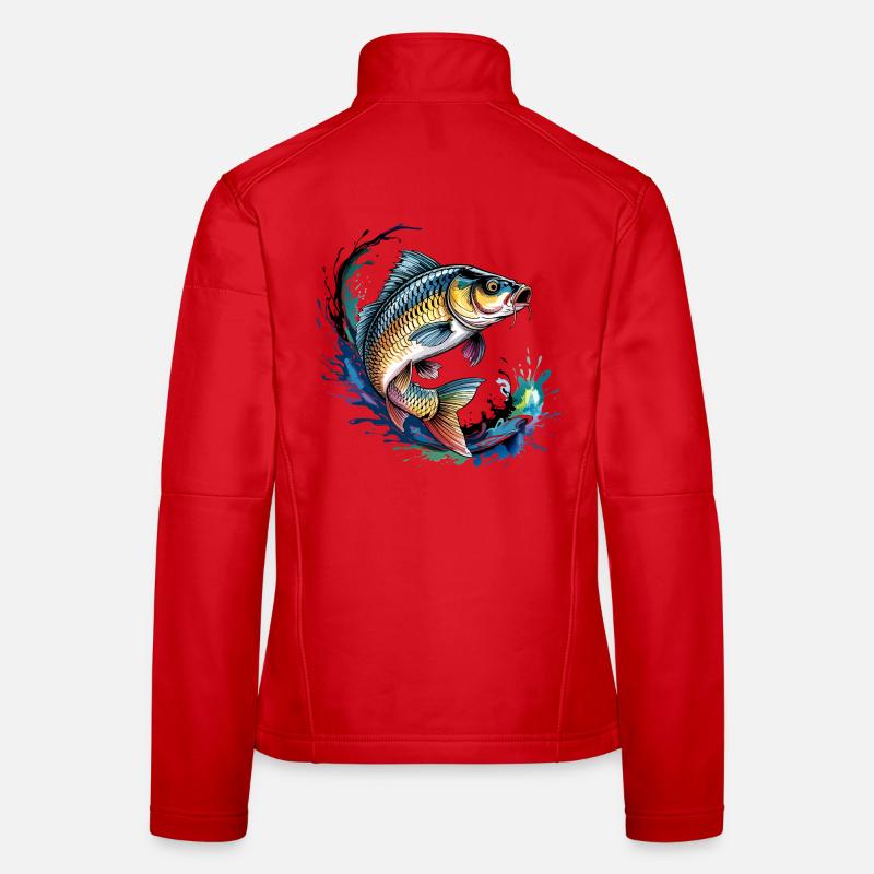 Pêche à la carpe Veste en tissu softshell Femme