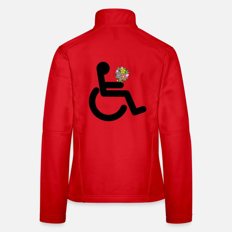 Rollstuhlfahrer mit Blumen # Frauen Softshelljacke