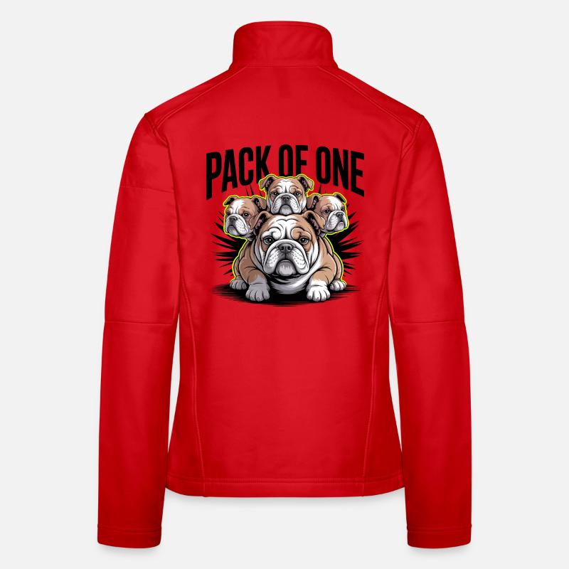 Packung mit einer Bulldogge Frauen Softshelljacke