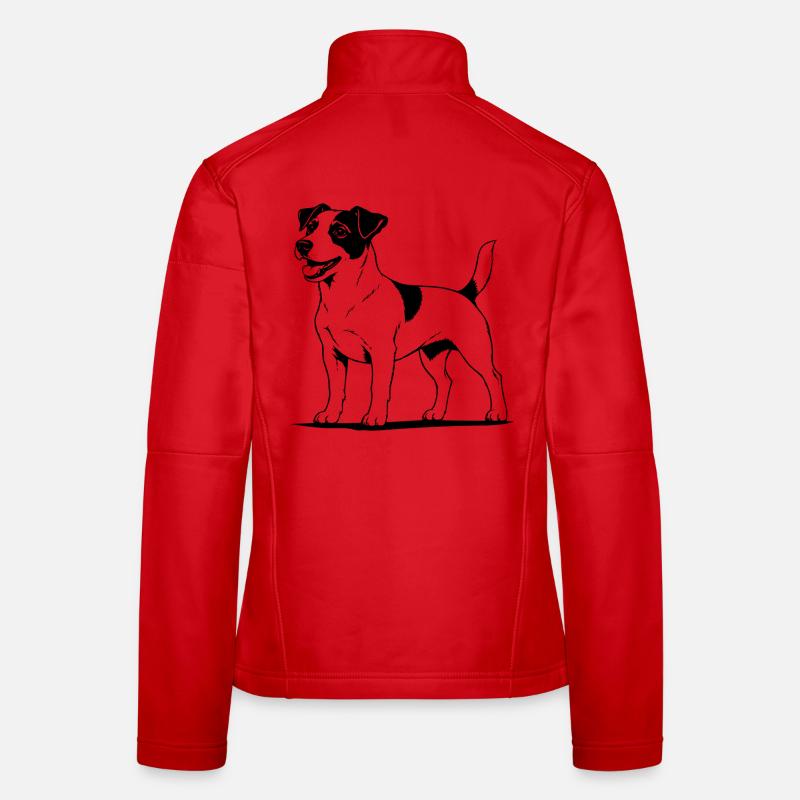 Jack Russell Terrier debout noir Veste en tissu softshell Femme