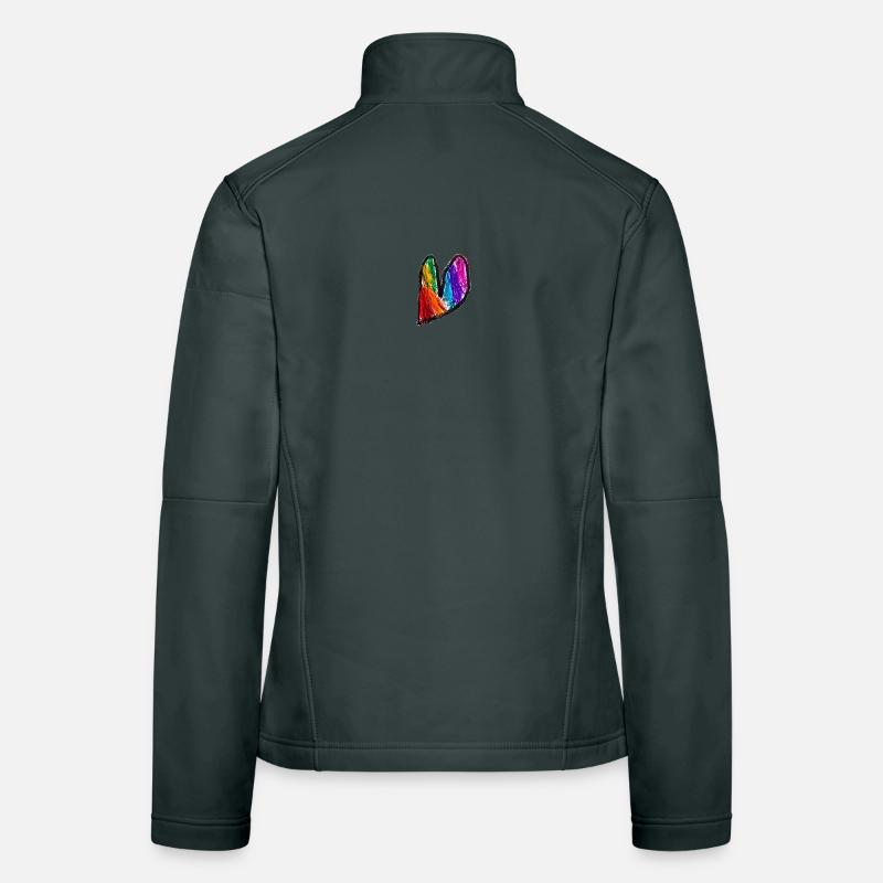 Regenbogenherz Kritzelkunst Frauen Softshelljacke