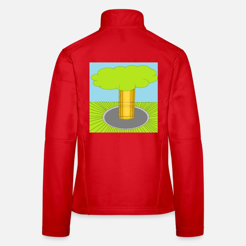 Baumdurchbruch Pop Art Waldszene Frauen Softshelljacke