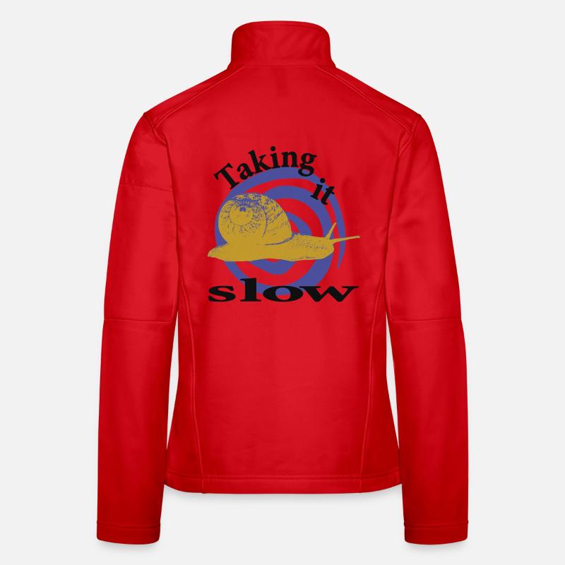 Entspannte Schnecke – Taking It Slow - Frauen Softshelljacke - Rot