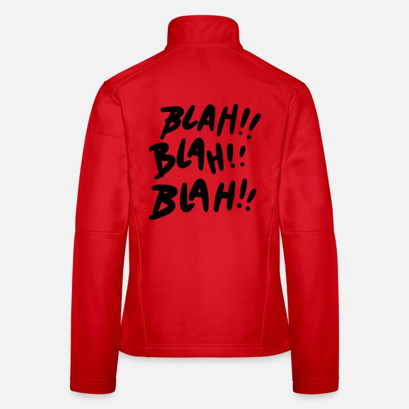 Blah Blah Blah schwarz Statement Frauen Softshelljacke