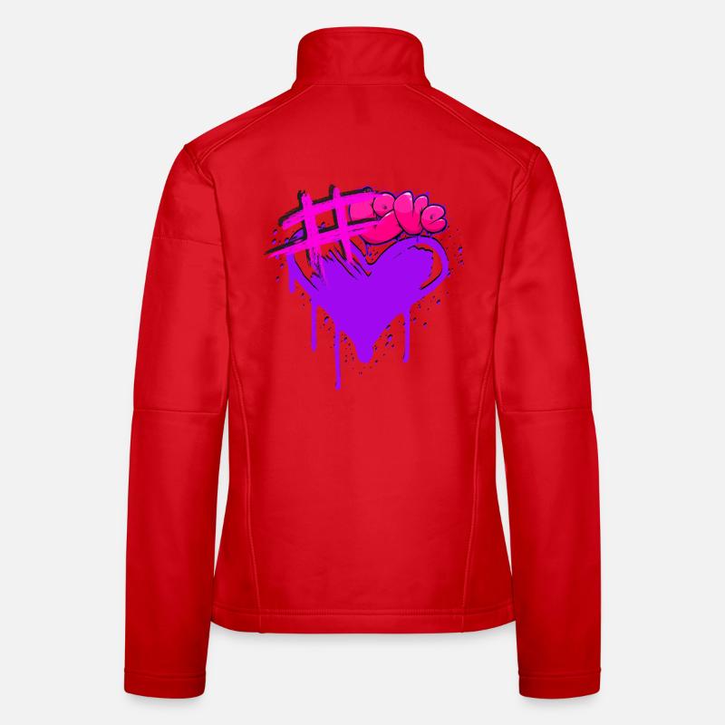 Hashtag Love - Frauen Softshelljacke - Rot