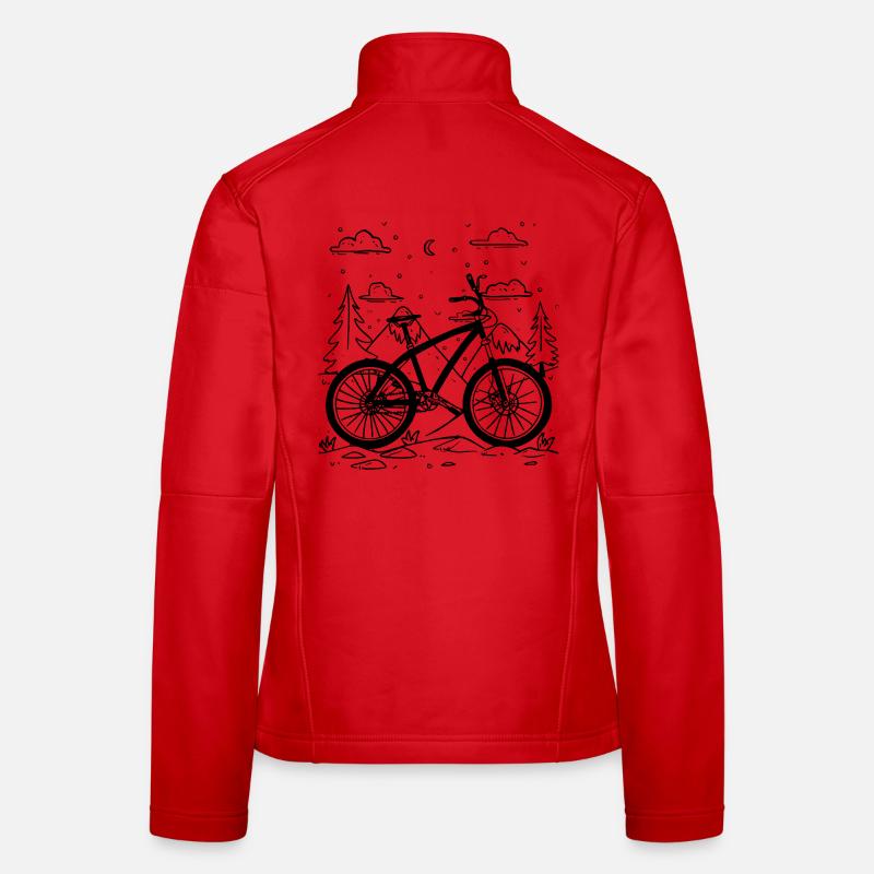 Mountain Biking Comic Style Women's Softshell Jacket