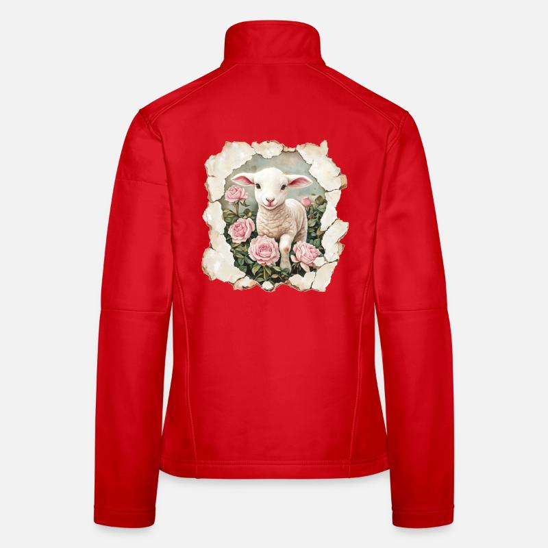Agneau avec papillon Veste en tissu softshell Femme