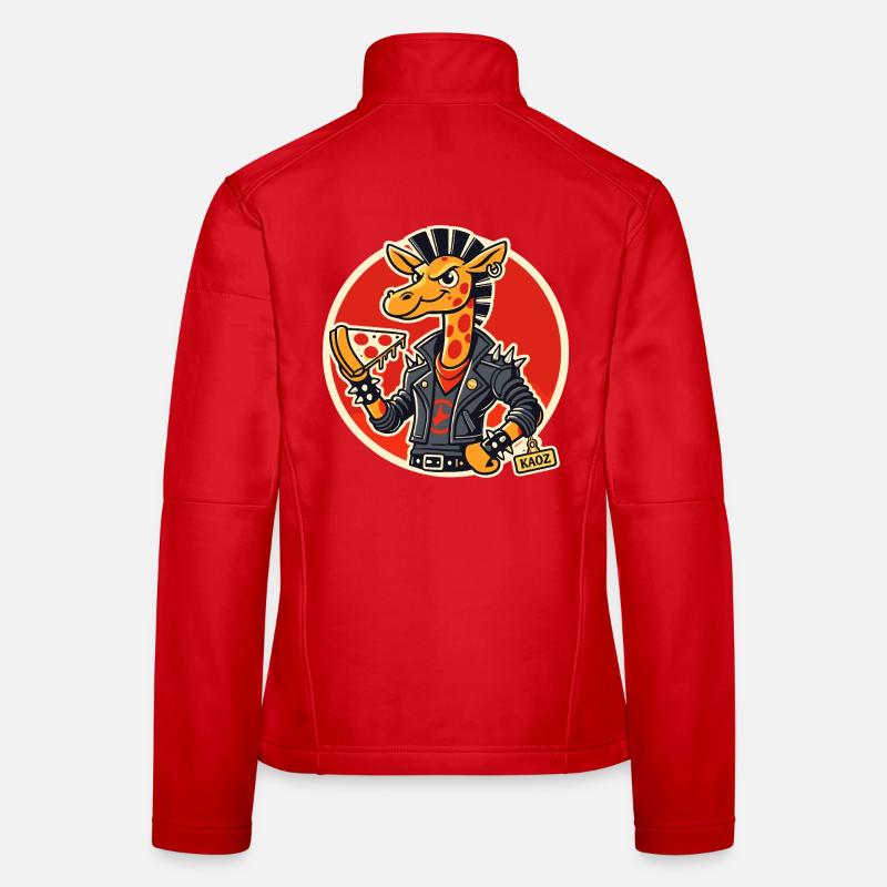 Giraffe-Punk-Pizzareiter Frauen Softshelljacke