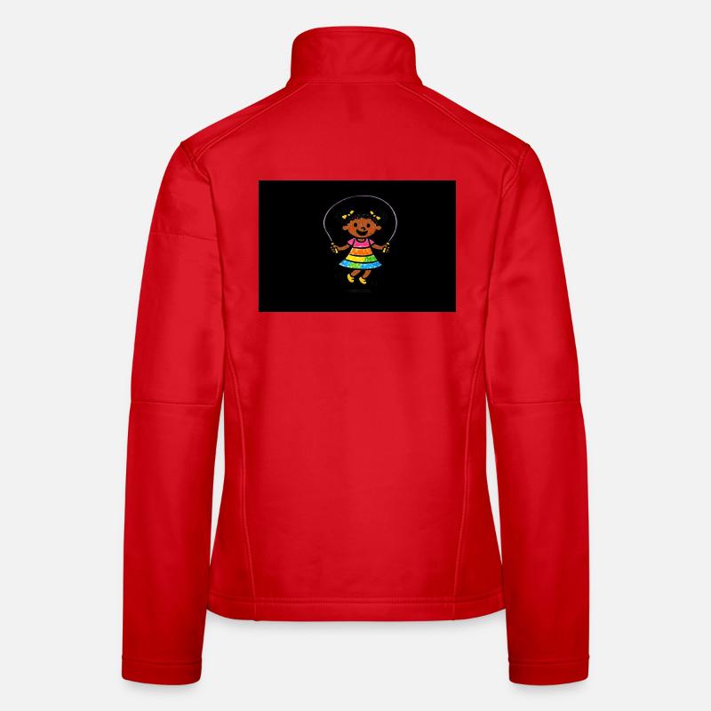 Das Mädchen springt Seil springen Frauen Softshelljacke
