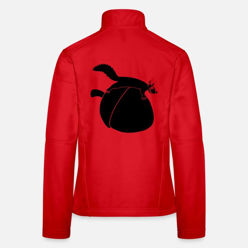 Das Eichhörnchen gegen die Eichel (schwarz) Frauen Softshelljacke